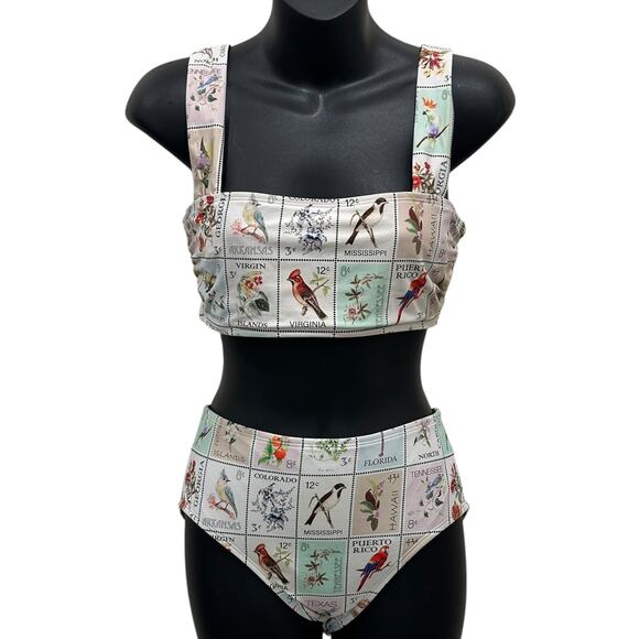 Antonio Melani Wanderlust Retro State Stamp Swimsuit Set - Picture 2 of 8